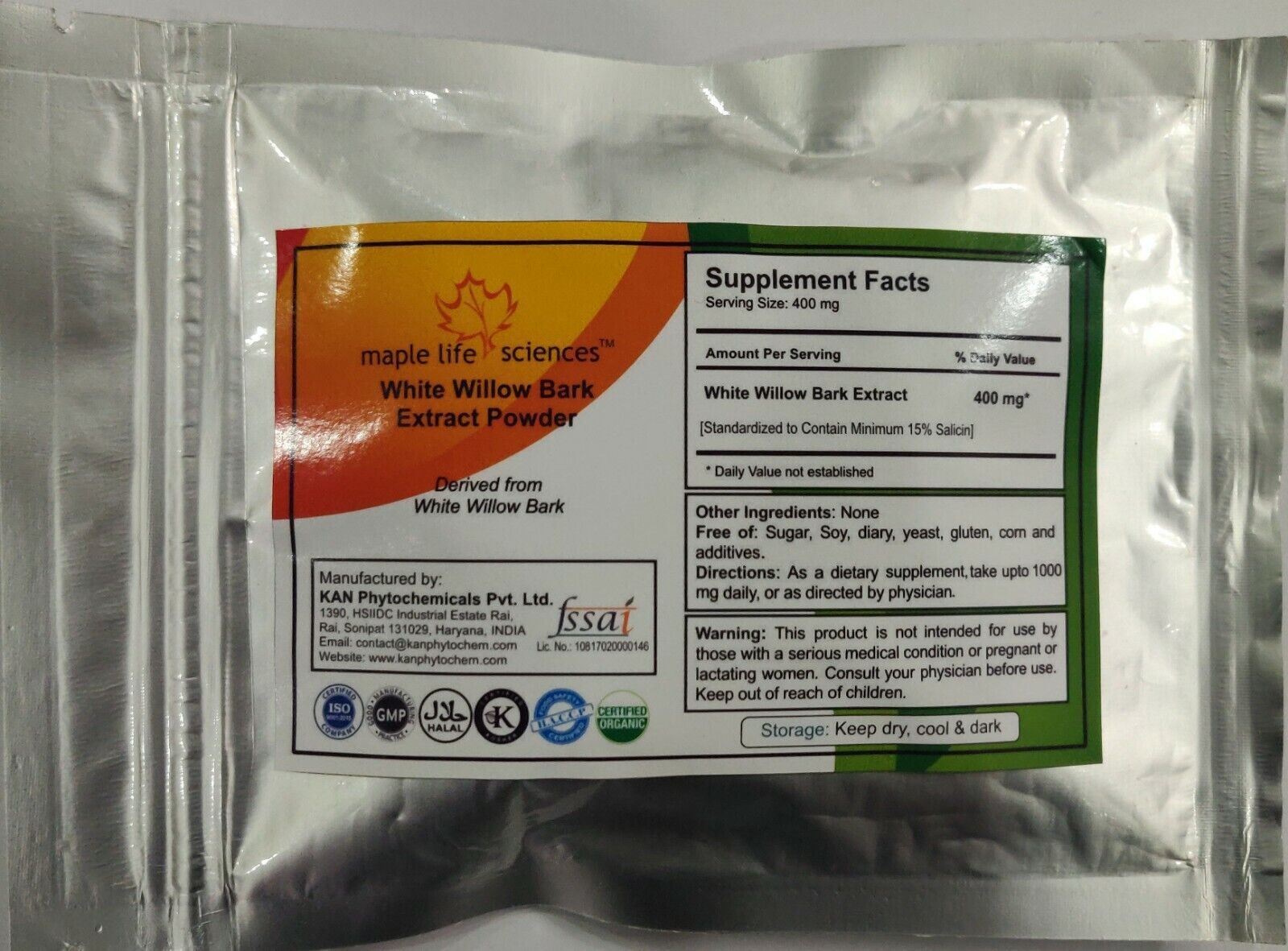 White Willow Bark Extract Powder 15% Salicin Pure and High Quality
