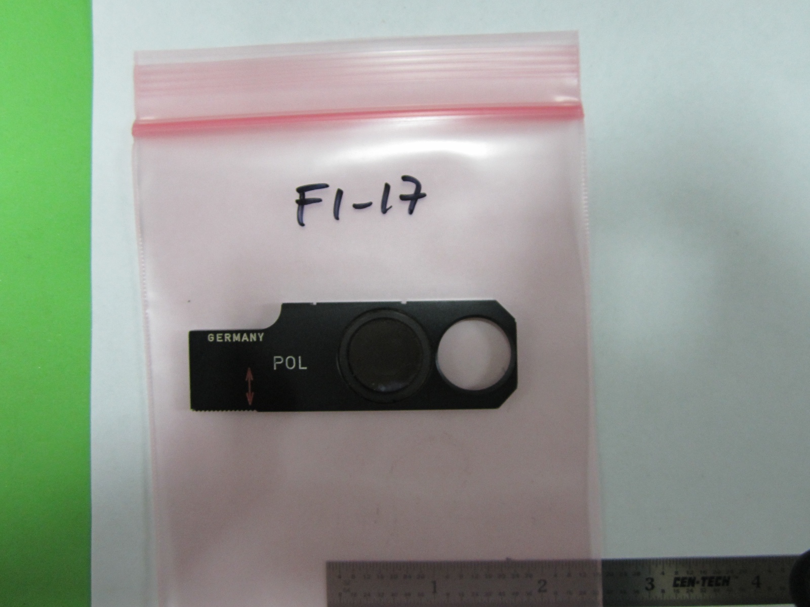 MICROSCOPE SLIDE POLARIZER FILTER LEITZ [some delamination] OPTICS BIN#F1-17