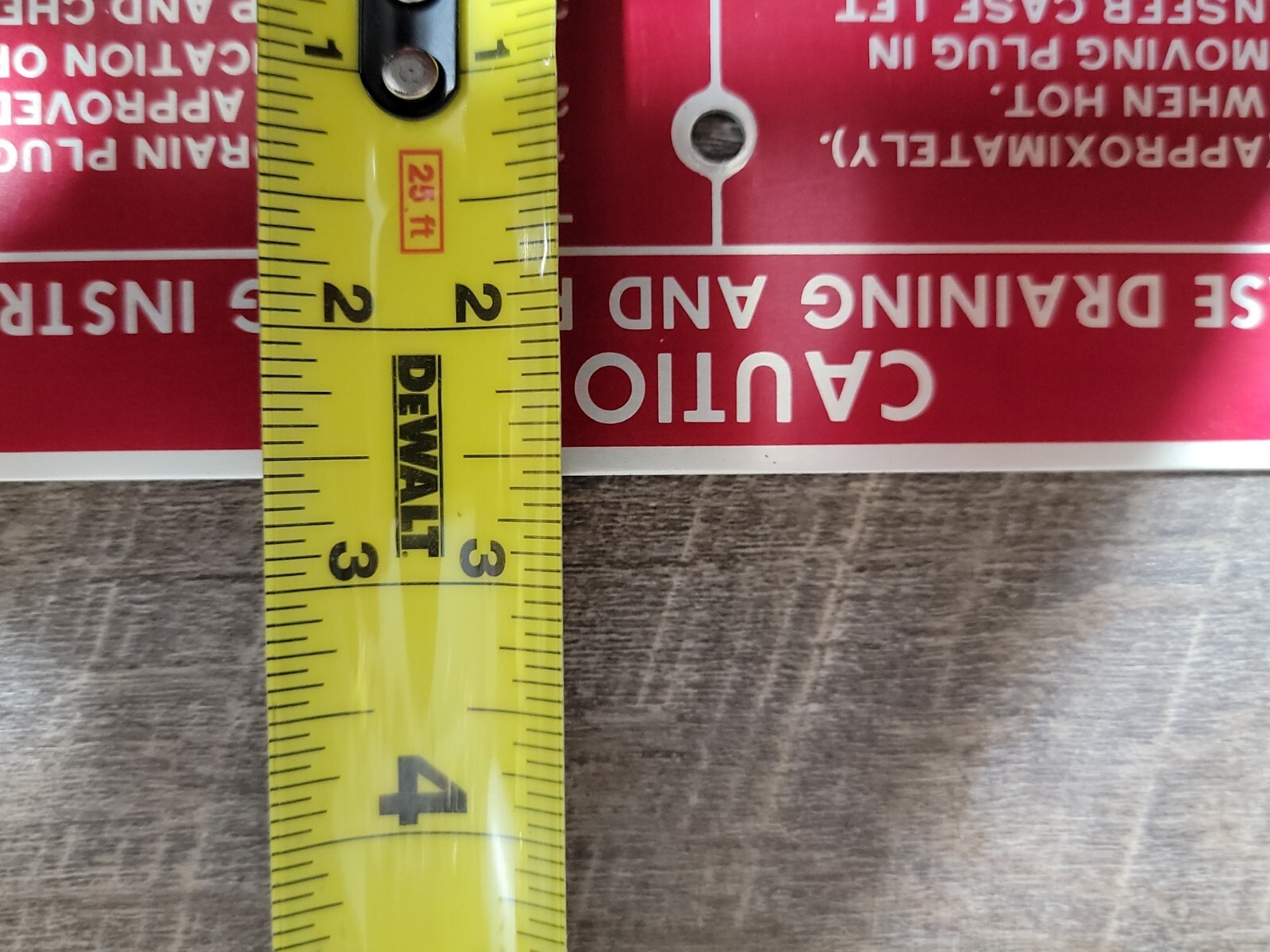 Nos 1969 Red Caution Transfer Case Draining And Refilling Plate Military? Jeep?