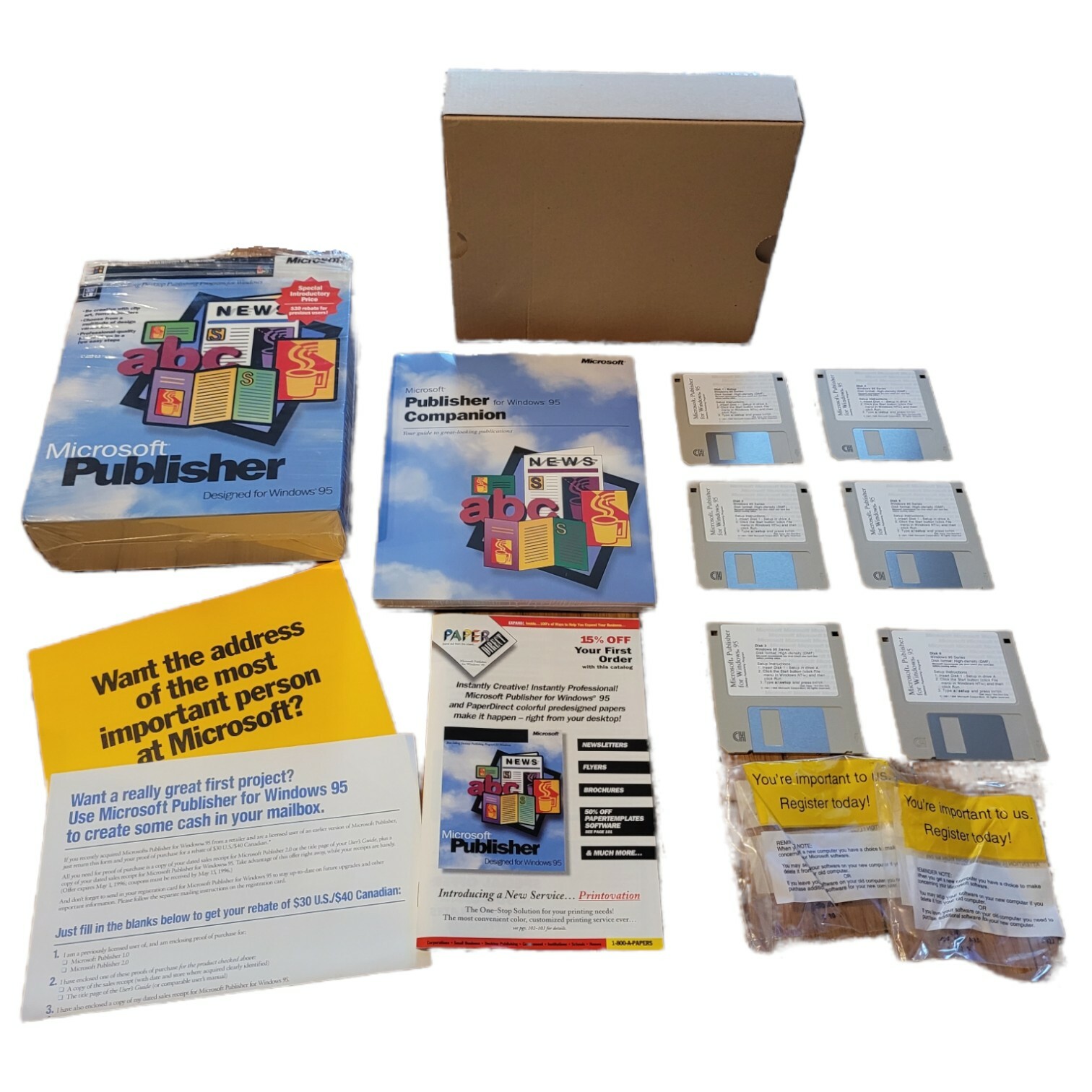 VTG Microsoft Publisher Windows 95 & Windows NT Workstation 3.0 Floppy Disk 3.5"