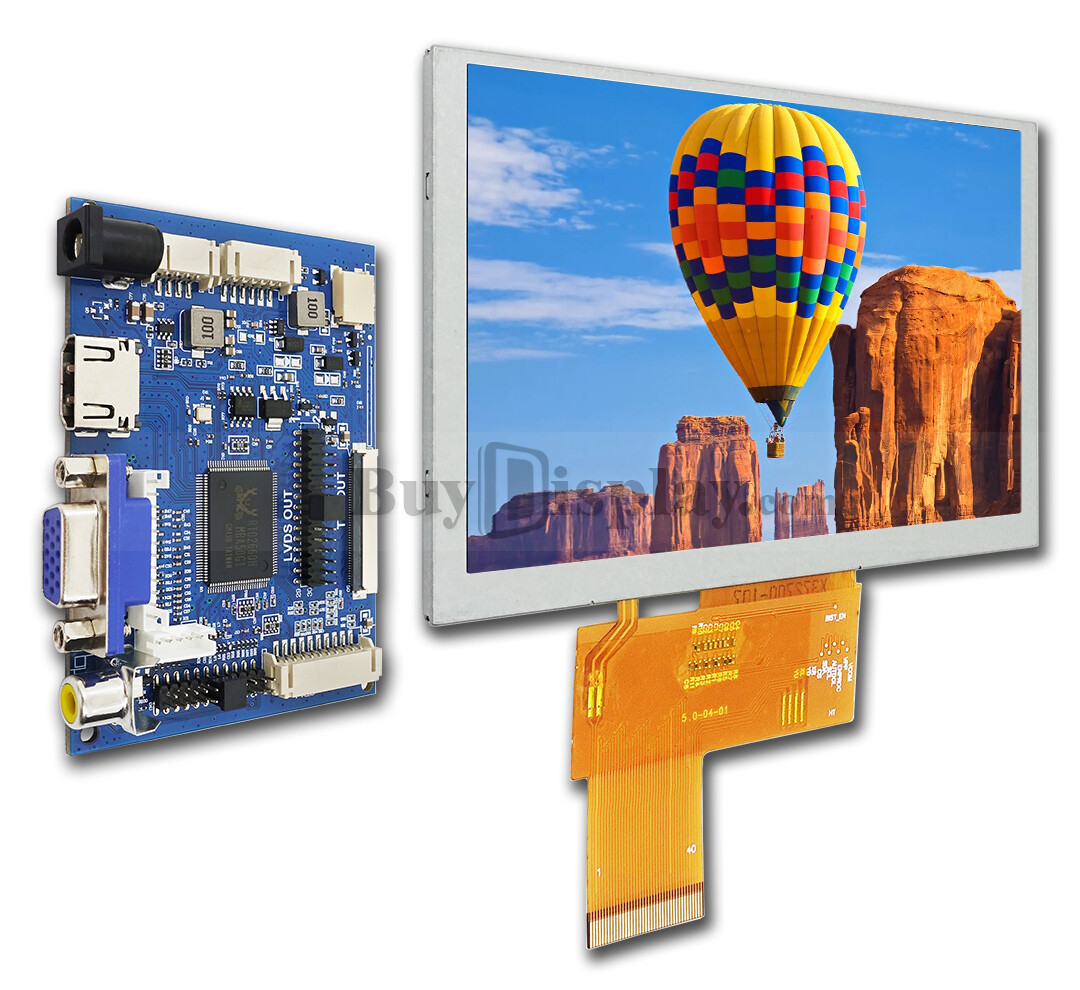 IPS 5" LCD Module HDMI,VGA,Video Driver Board and 800x480 TFT Display