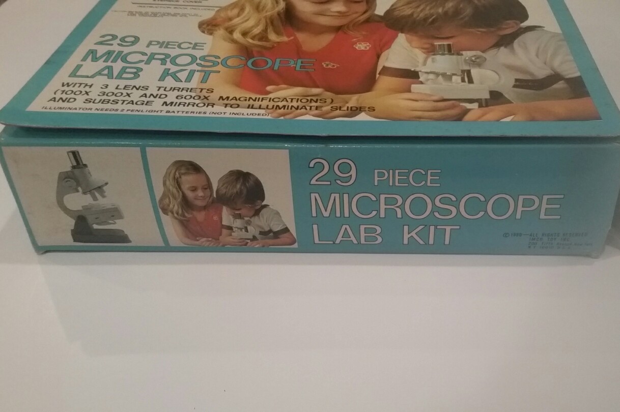 Imco 29 Piece Microscope Lab Kit, 3 lens turrets, 1980
