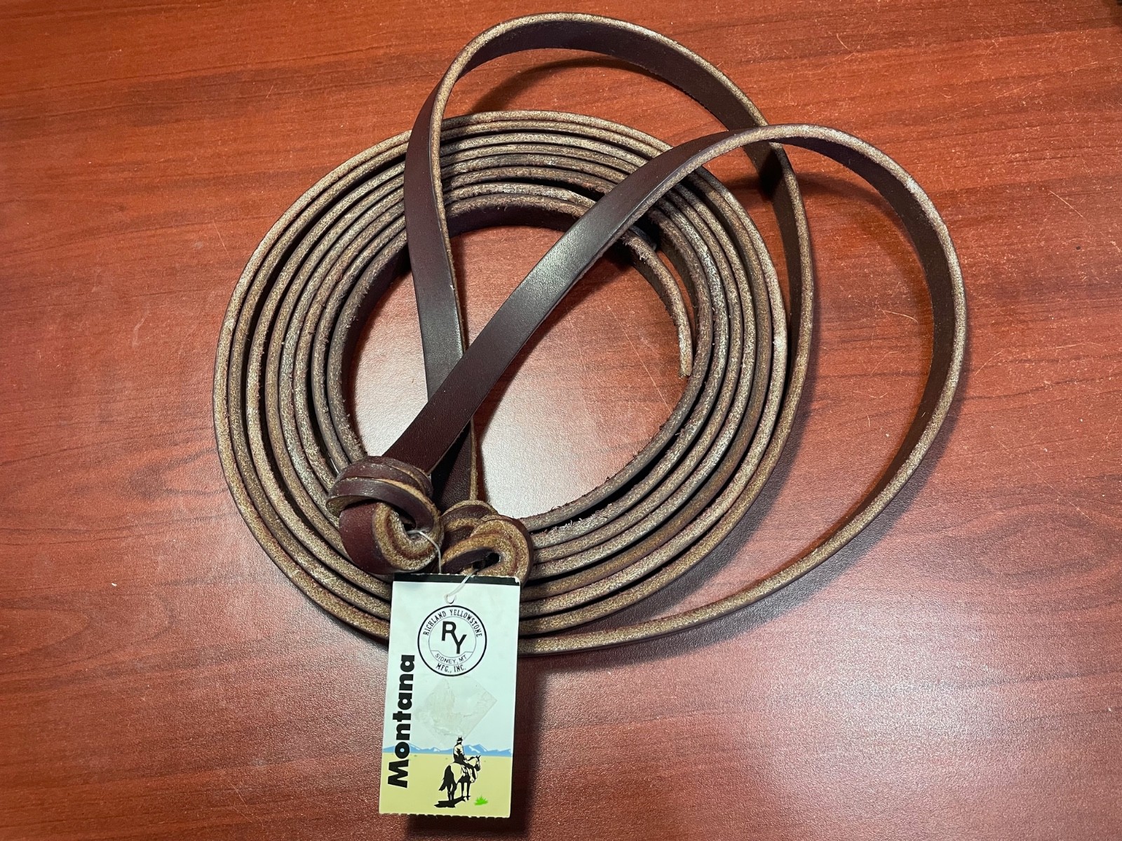 New Richland Yellowstone Leather Split Reins 5/8 x 8.3 Ft Western Tack Sidney MT