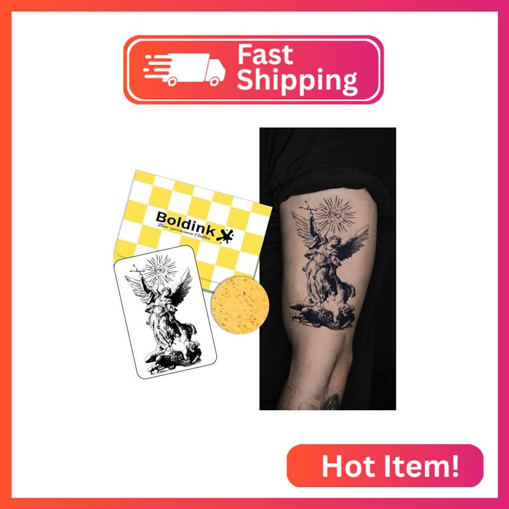 Angel Temporary Tattoos for Arm,Waterproof Realistic Fake Tattoo for Adults