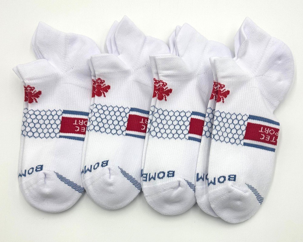 BOMBAS Women's All Sport Ankle Socks Cushion Size Med 8-10.5 White