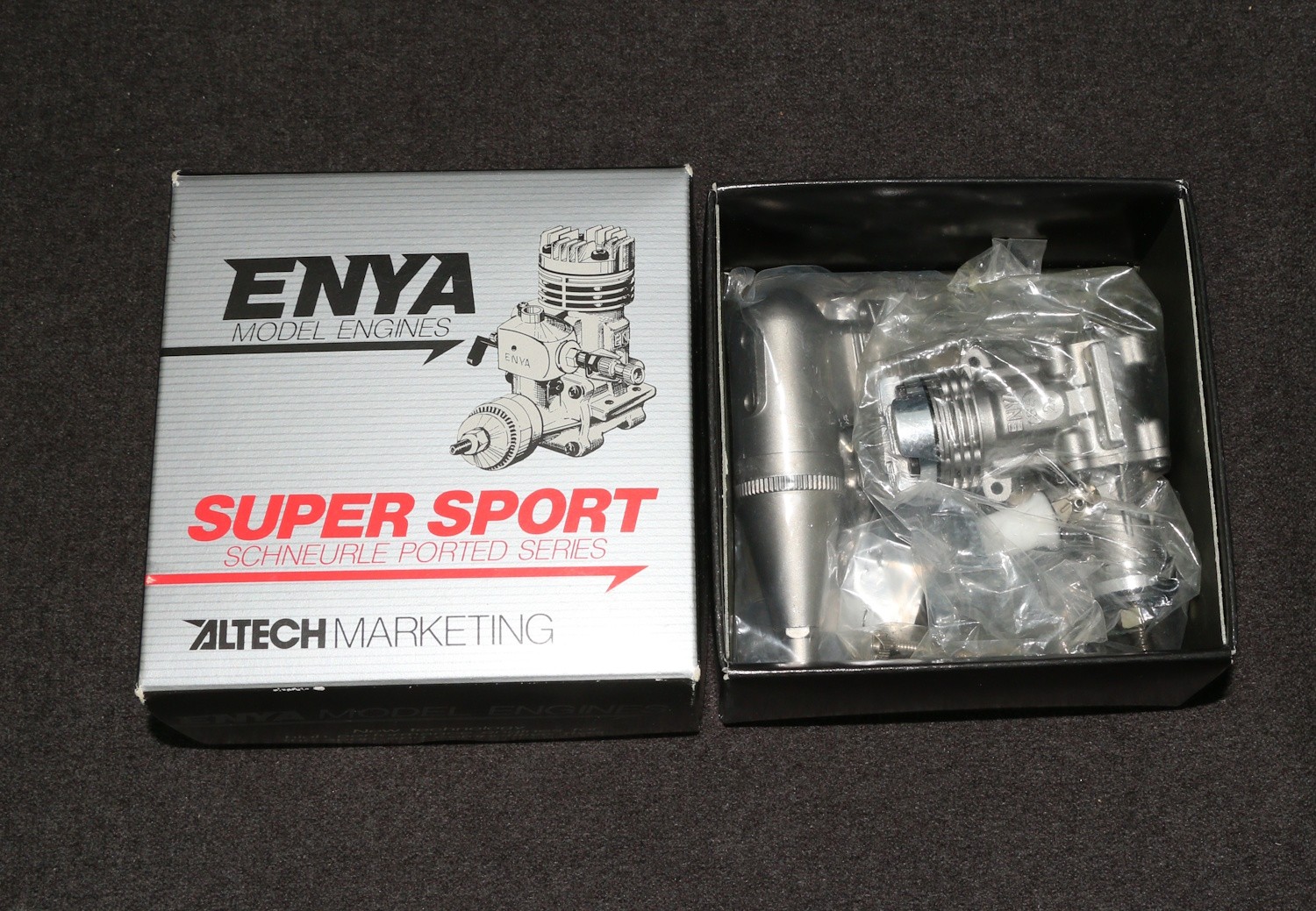 RC Model Airplane Engine Enya Super Sport SS 25 Al-Chro +Muffler Japan MIB