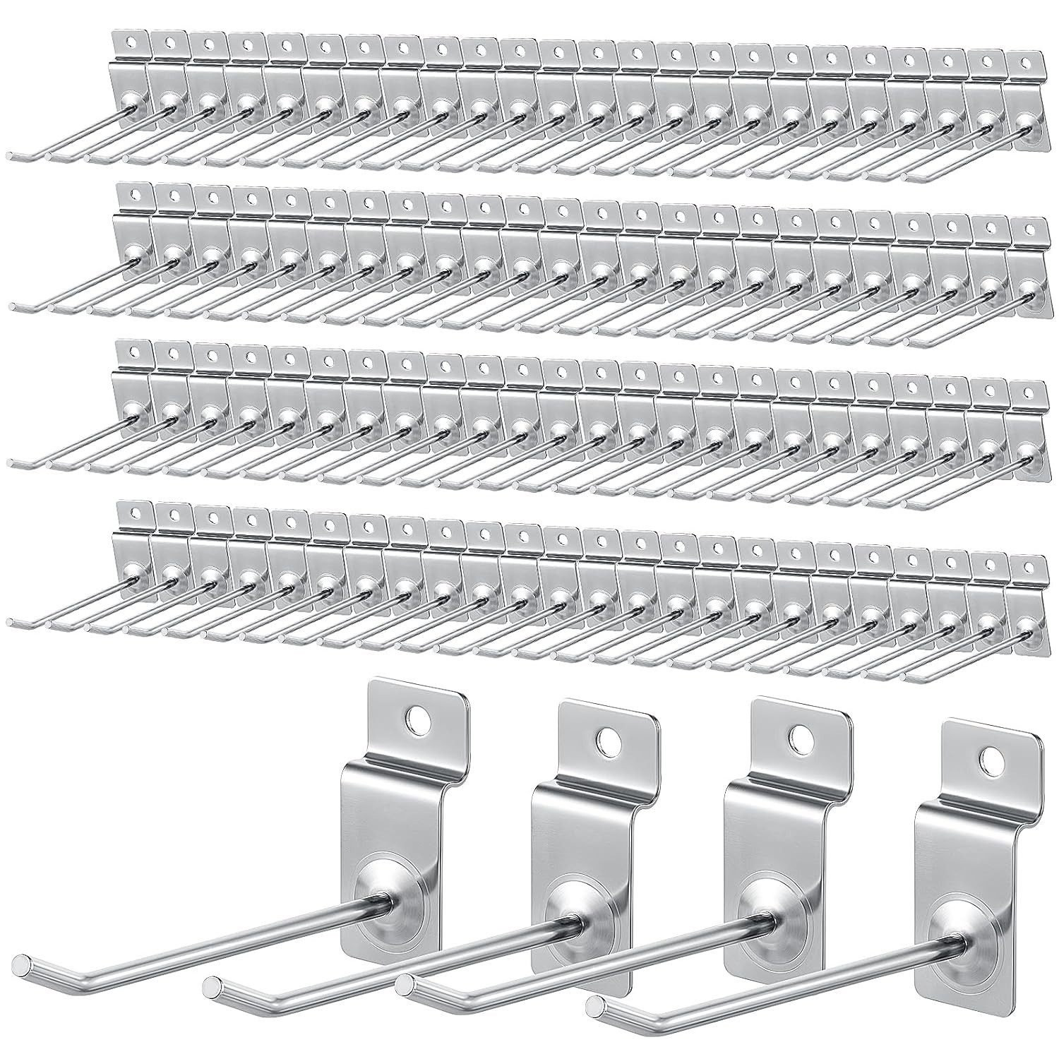 100 Pcs Heavy Duty Slatwall Panel Hooks Hanging Slatwall Accessories Metal