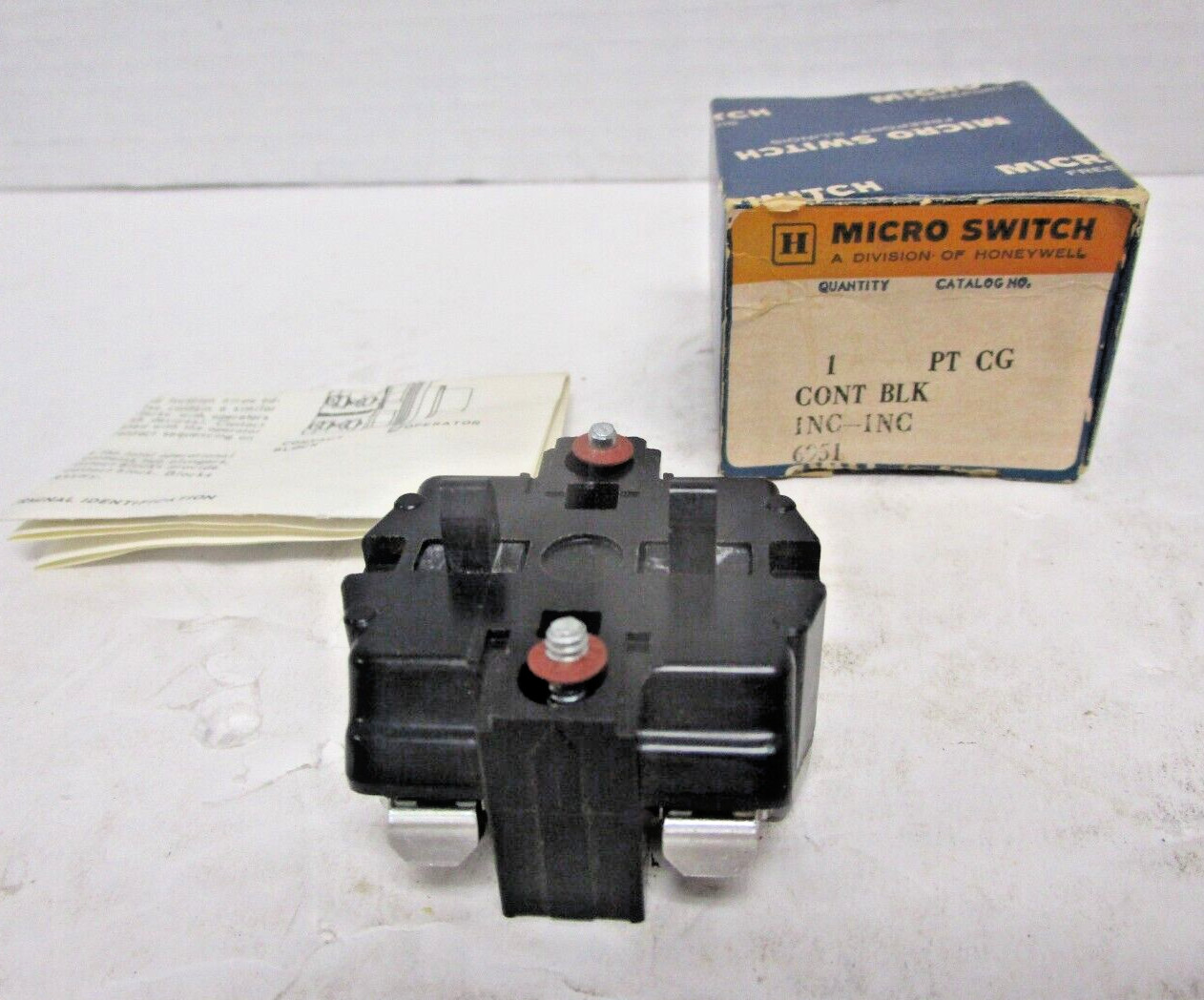 HONEYWELL MICRO SWITCH PTCC, PK-83062,600VAC-125VDC-HVY DTY