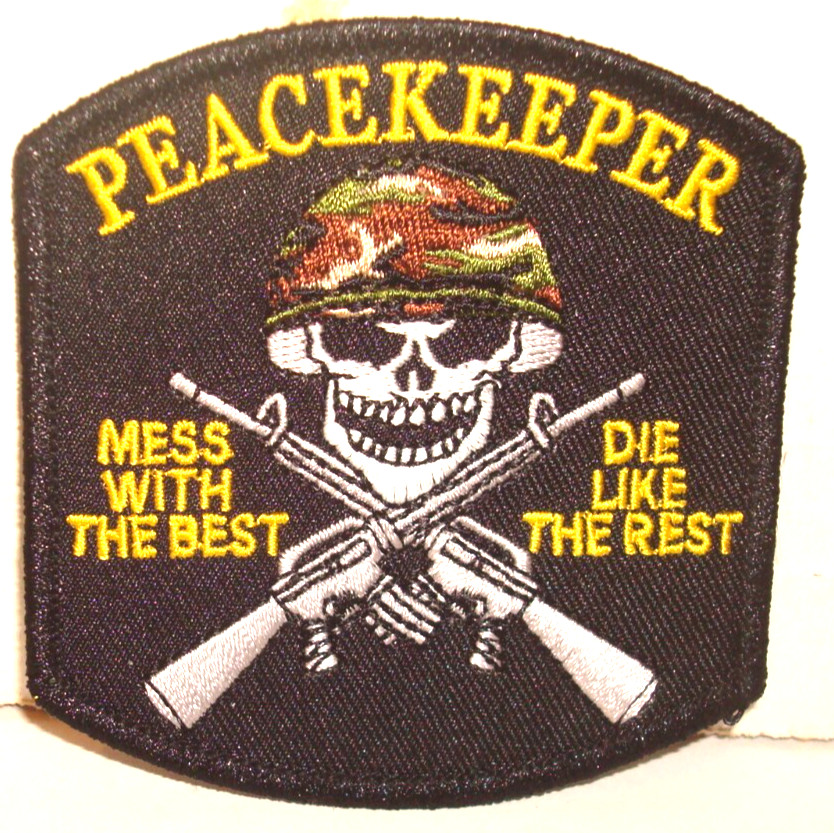 ARMY PEACEKEEPER  IRON ON PATCH 3&1/2 inch