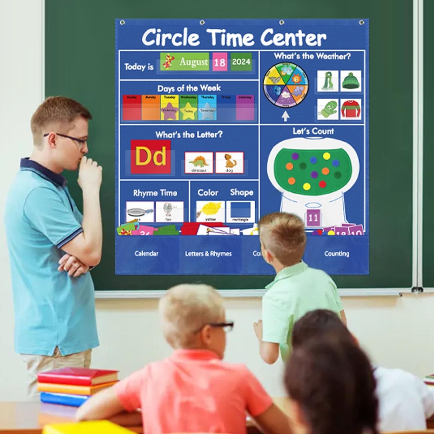 Circle Time Learning Center Classroom Pocket Chart Preschool, Educational Poc...