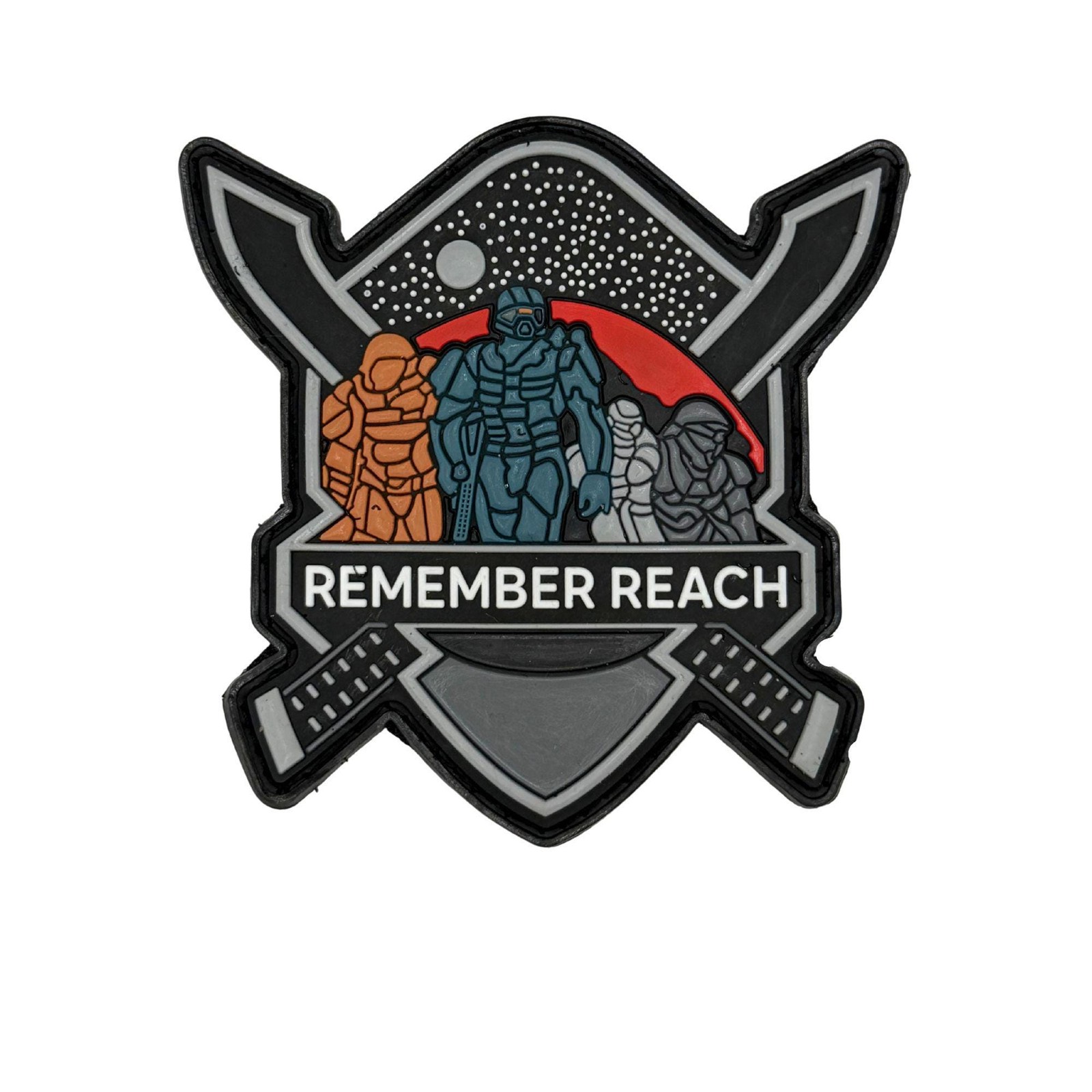 Remember Reach Legendary Shape White PVC Hook Fastener Patch 3.5x2.5 Inch