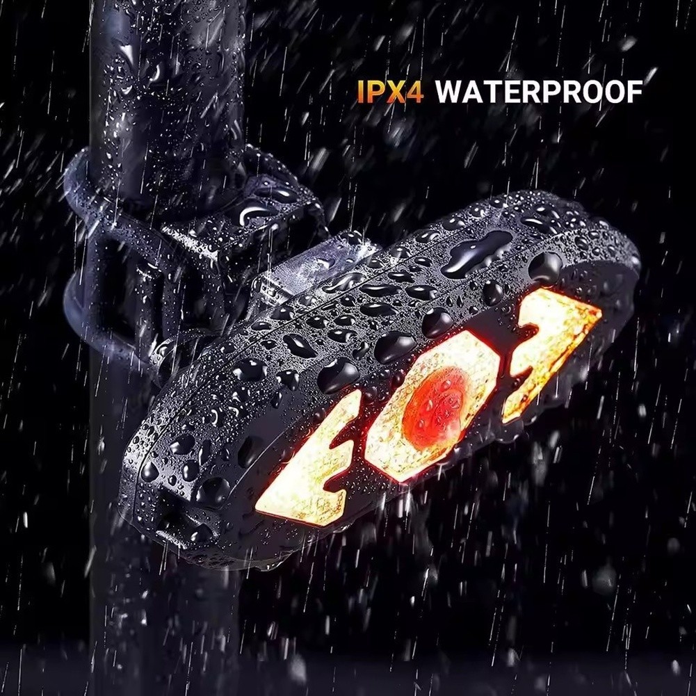 Smart Bicycle Taillight with Remote Control USB Rechargeable IPX4 Rating