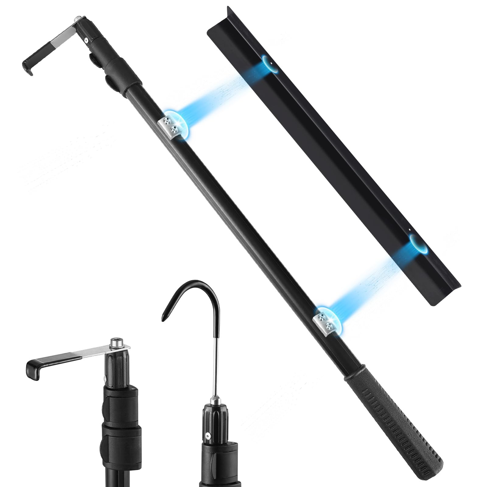Magnetically Mounted 6.3 Ft Truck Cargo Grabber Reach Retriever Tool with Two...