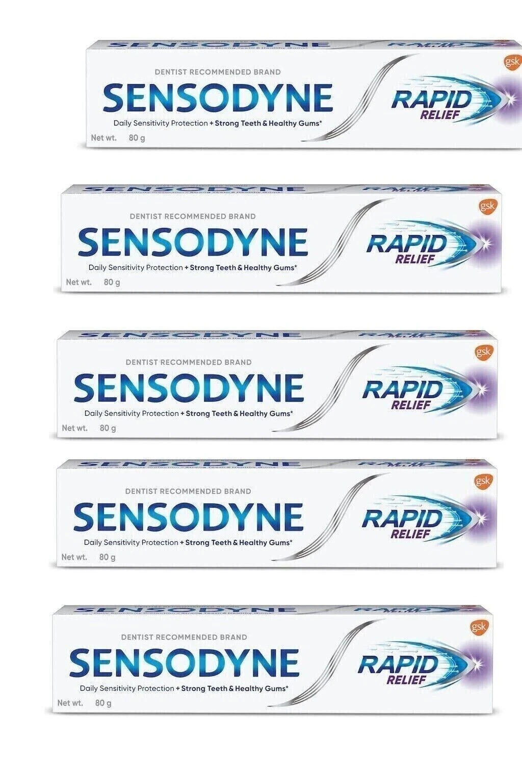 Sensodyne Toothpaste Rapid Relief great Sensitivity manager 🦷 (5x80g) FREE SHIP