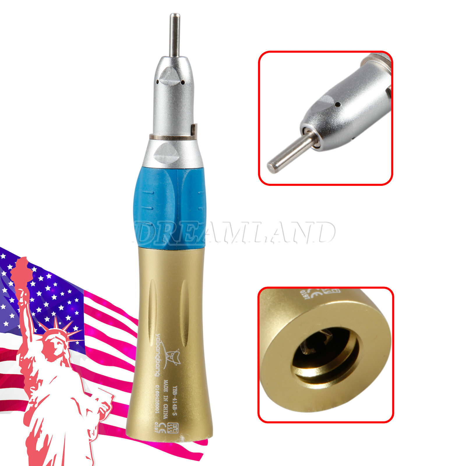 Dental Slow Low Speed Straight Handpiece Nosecone For NSK E-type Air Motor NEW