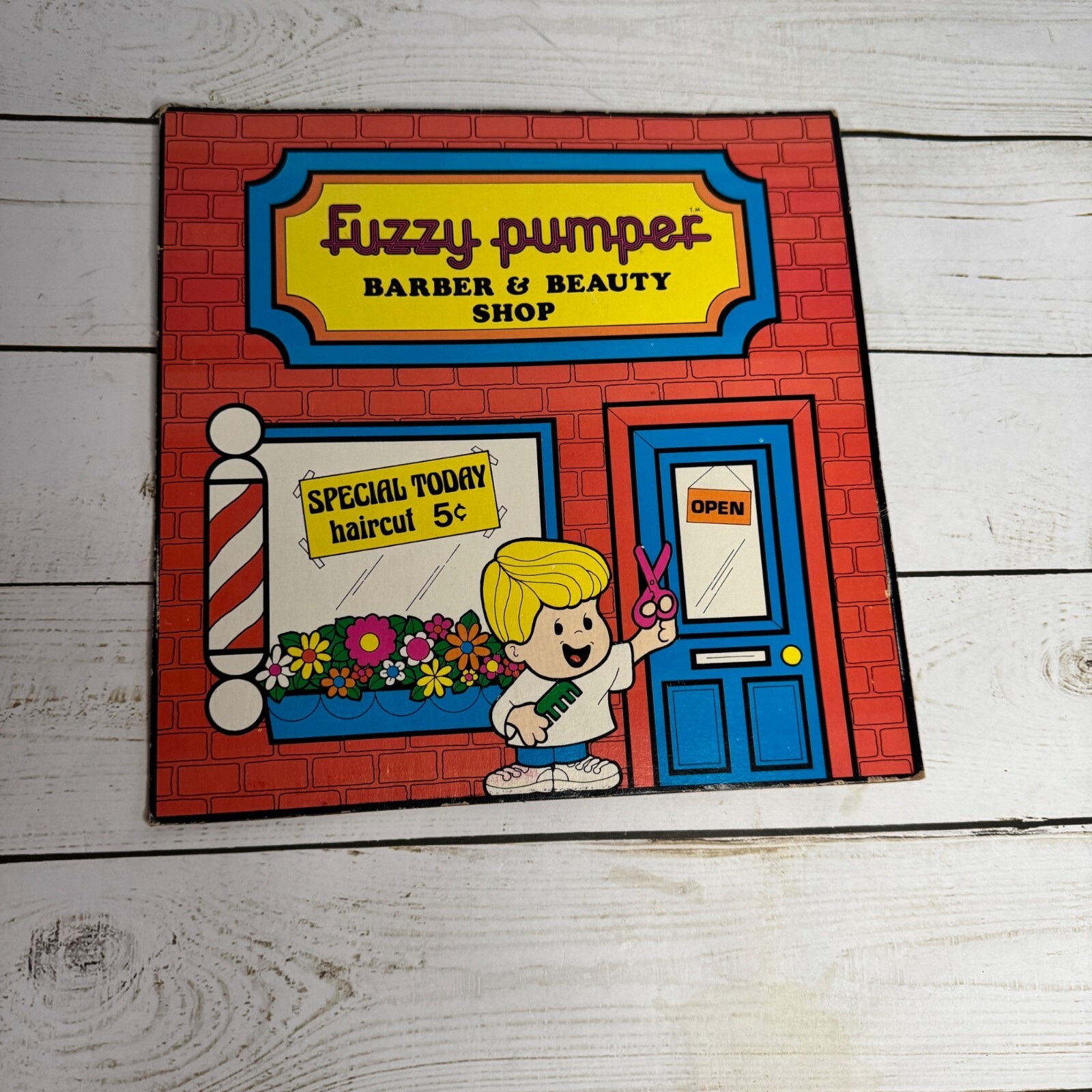 Fuzzy Pumper Barber & Beauty Shop Replacement Backdrop for Play-Doh Set 1977