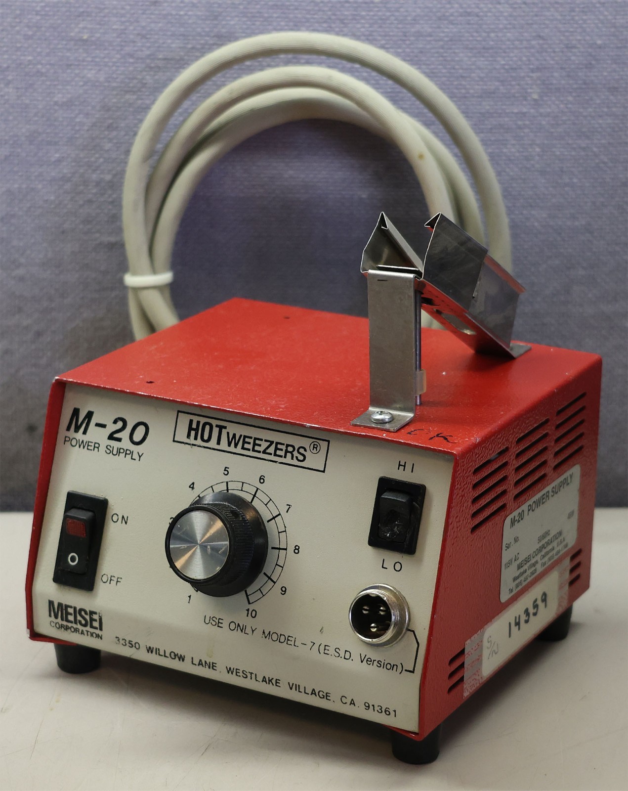 Meisei Corporation M-20 ESD HOTweezers HOTnife Power Supply