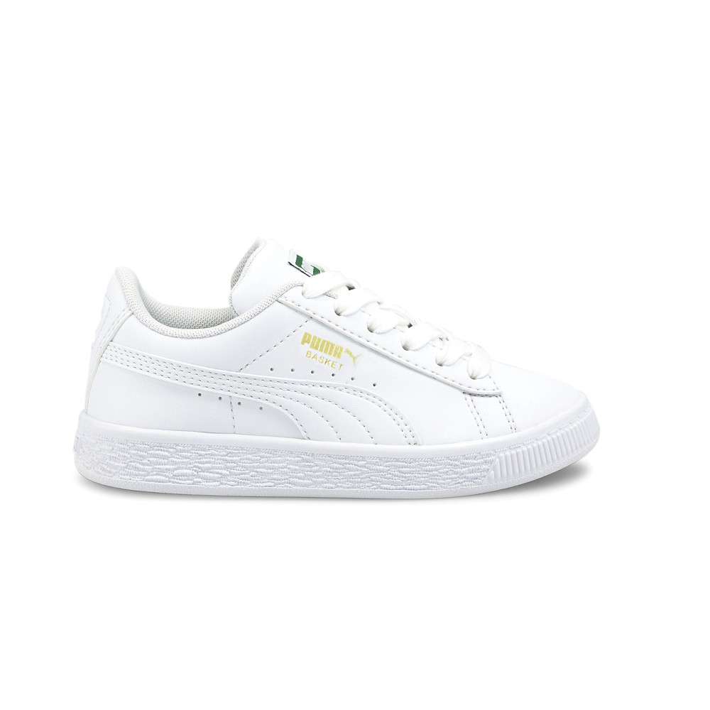 PUMA Basket Classic Xxi Lace Up  Toddler Boys White Sneakers Casual Shoes 380570