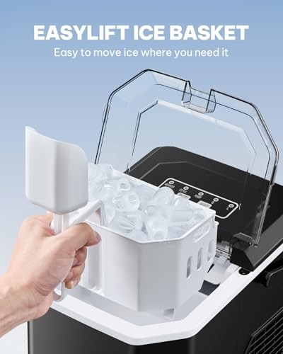 Silonn Countertop Ice Maker Portable Self-Cleaning 9 Cubes 6 Mins 26 Lbs Daily