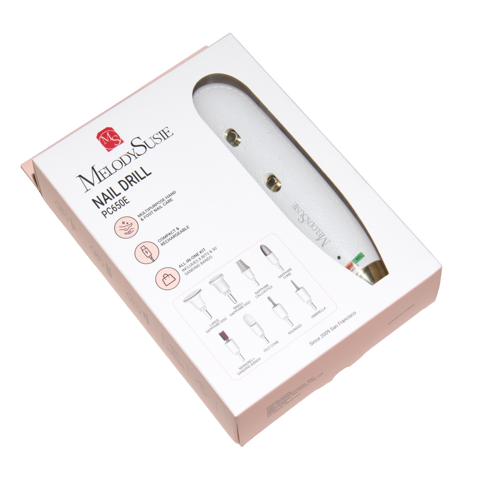 MelodySusie PC650E Nail Drill Kit Rechargeable Cordless All-In-One Kit