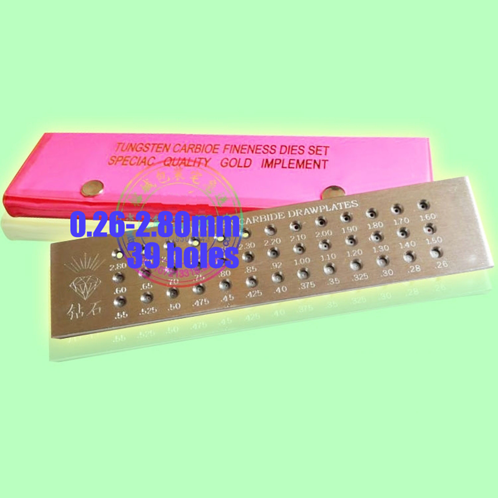 Tungsten Carbide Wire Drawplate Jewelry Making 39 Round Holes 0.26-2.80mm # GY