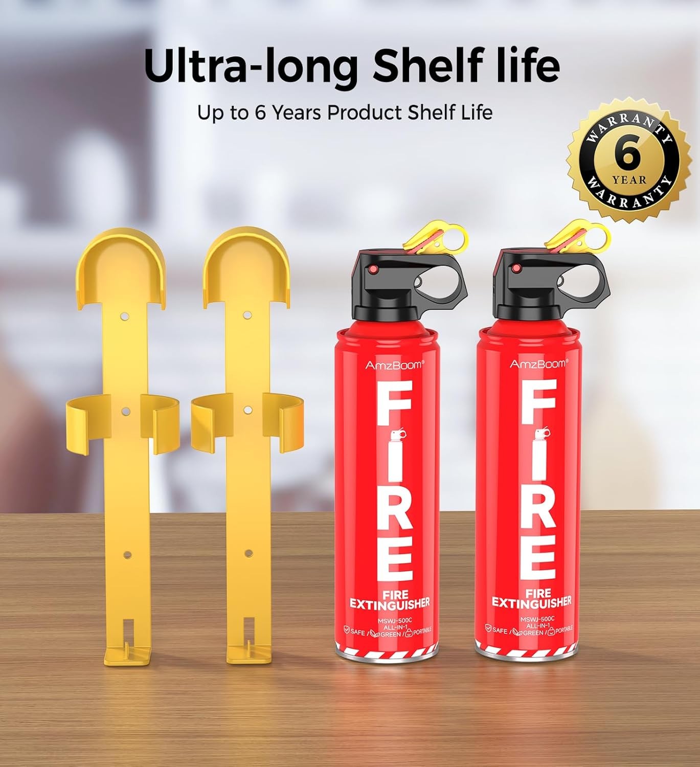 Portable Fire Extinguisher 2 Pack with Mount Bracket for Home Car Fast Emergency
