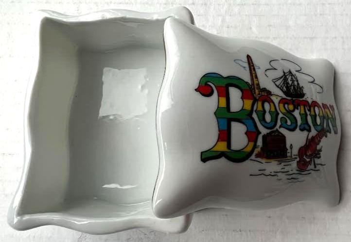 Phillips Candy House Boston Rectangular Trinket Ceramic Box