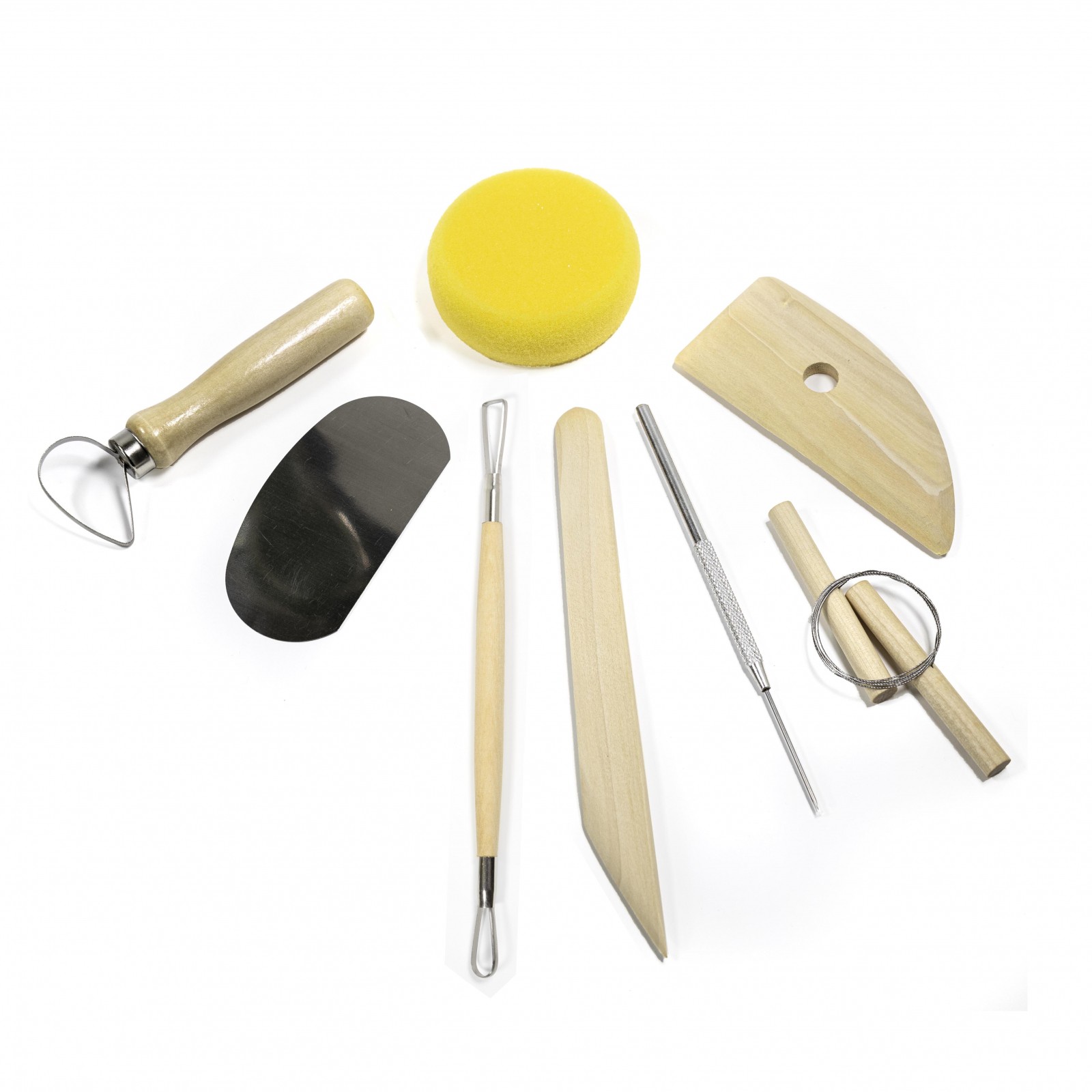 ToolTreaux Basic Pottery Tools Modeling Clay Arts and Crafts Supplies Set - 8pc