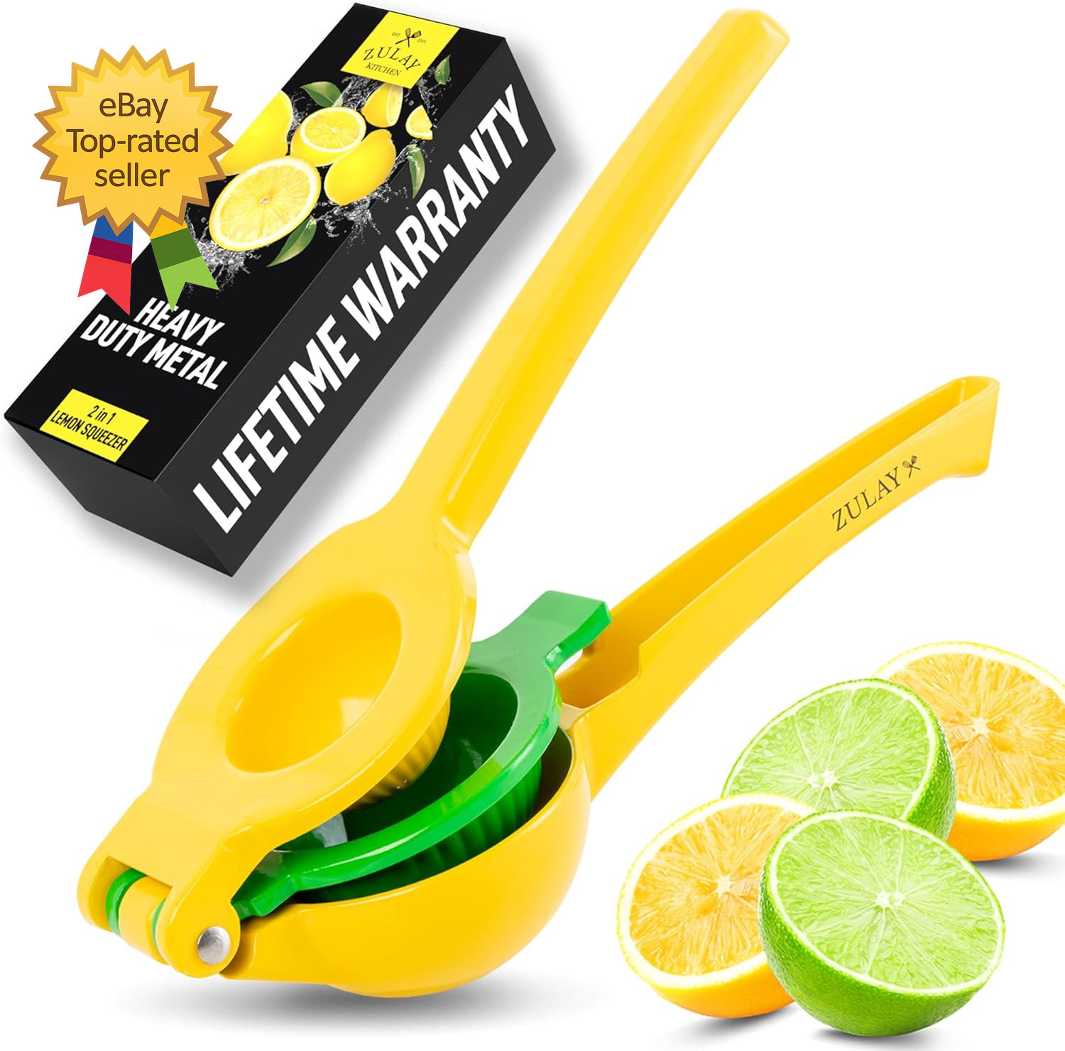 Metal 2 In 1 Lemon Squeezer Sturdy Max Extraction Hand Juicer Lemon Squeezer