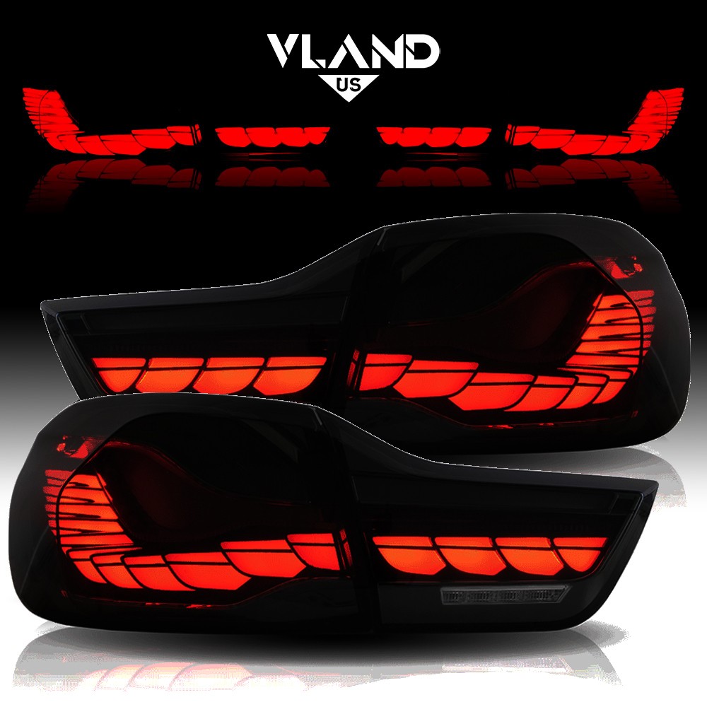Smoked OLED Tail Lights For 14-20 BMW 4-Ser. M4 F32 F33 F36 F82 F83 W/ Animation