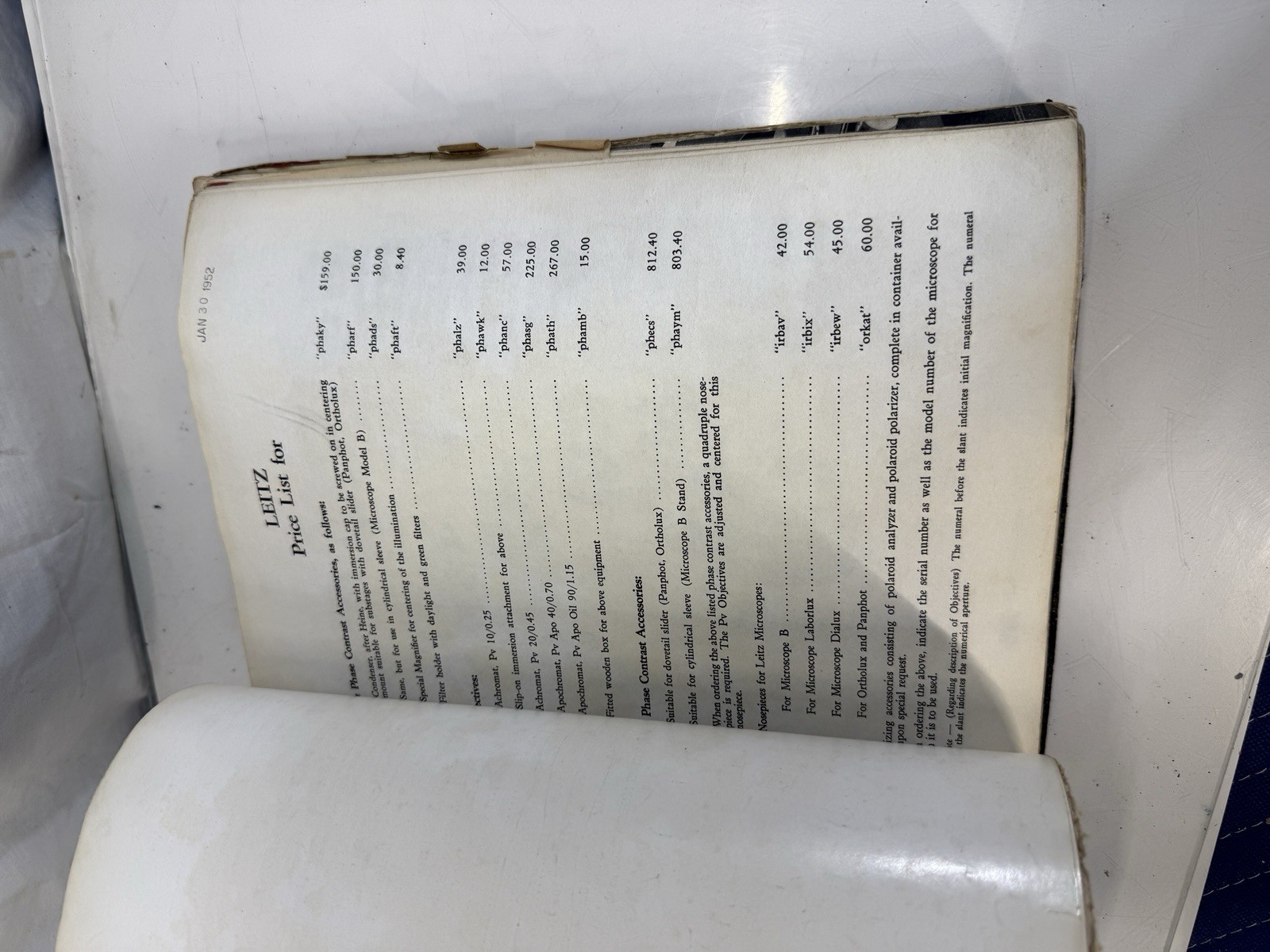 Vintage 1950s Leitz Microscope Binder Catalog Price Lists Ephemera Ernst Leitz