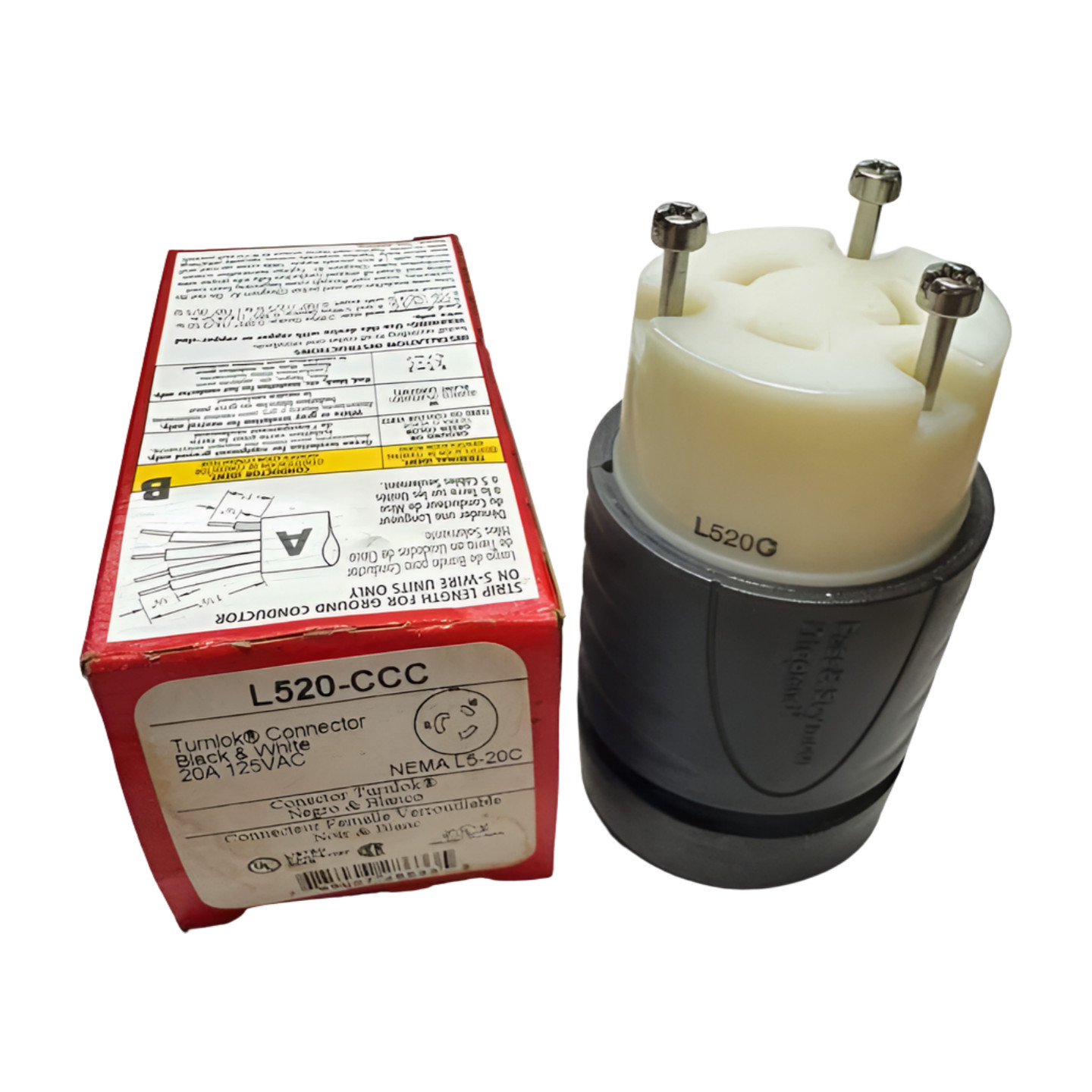 Pass & Seymour L520-CCC Turnlok Female Connector, 20A, 125VAC, NEMA L5-20C