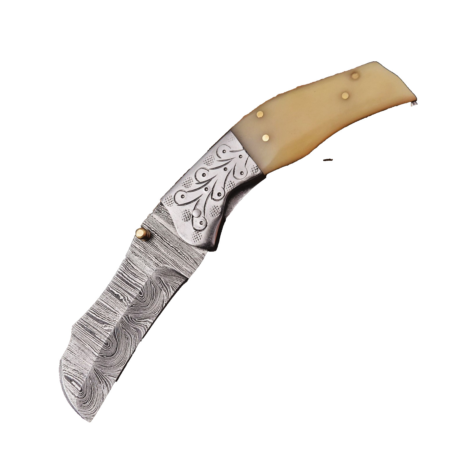 Custom Handmade Inner Lock Damascus Folding Knife | Premium Pocket Knife EDC
