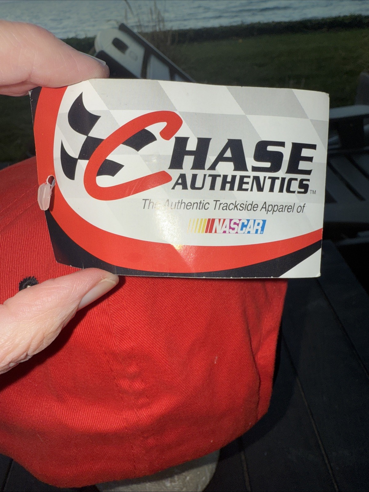 Dale Jr #8 Red Hat Cap NASCAR Chase Authentics Hook Loop Decorative Bill EUC