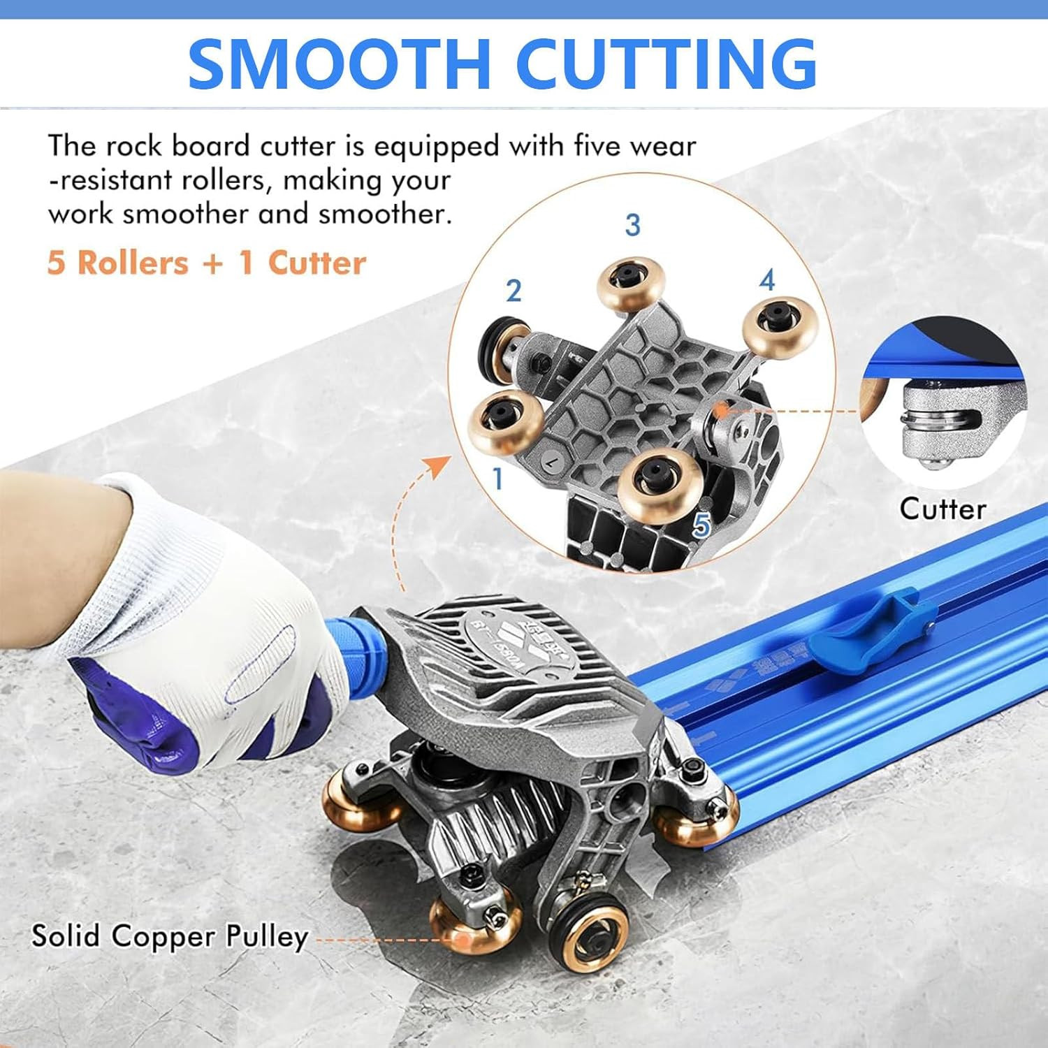 87-In Manual Tile Cutter for Large Format Ceramic & Porcelain Tile - Double Rail
