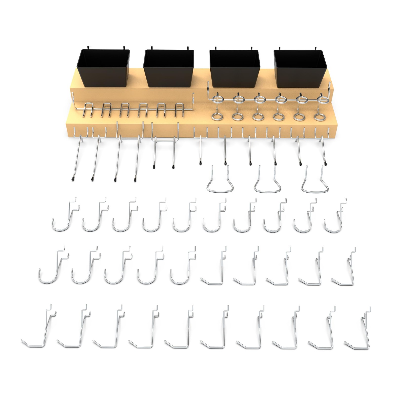 Pegboard Hooks Assortment 49PC Pegboard Accessories with Pegboard Bins Garage