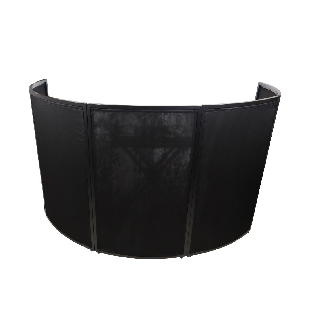 PROX DJ Facade 5 Panel Curved W Black & White Scrim Kit Black Frame w/ Carry Bag