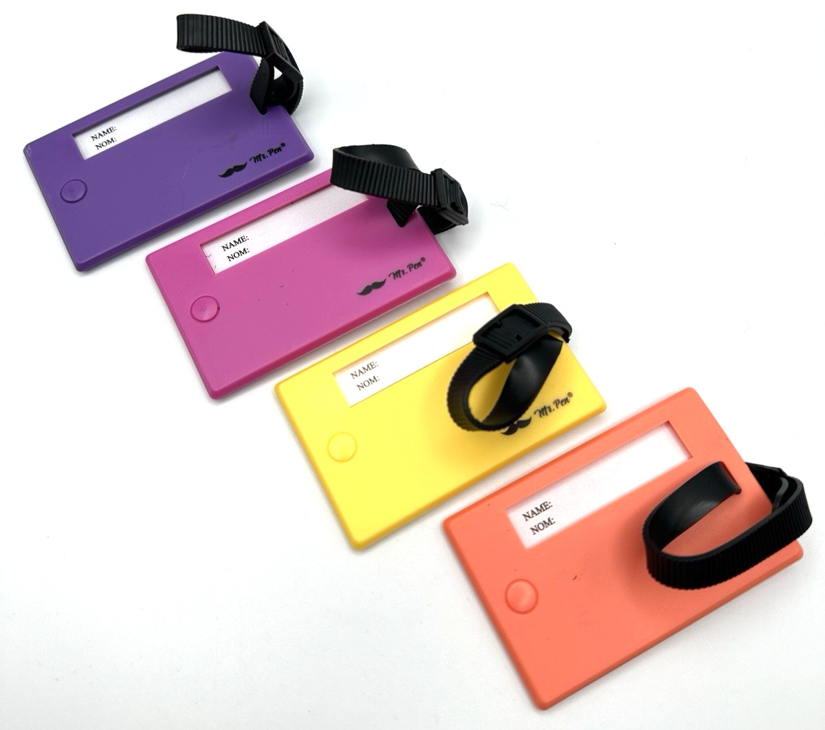 Mr. Pen Luggage Tags, 4 Pack Regular Purple Pink Coral Yellow