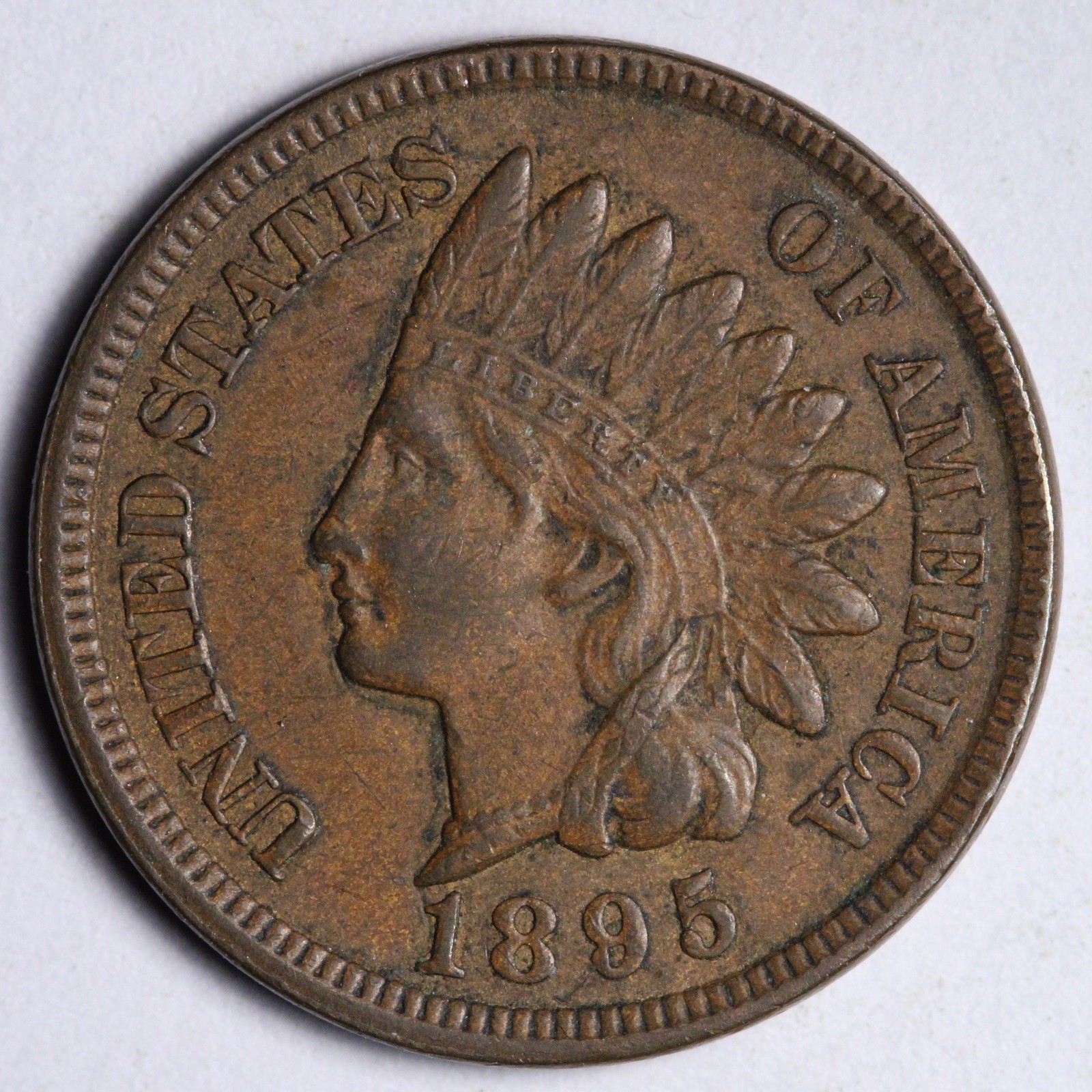 1895 Indian Head Cent Penny AU E184 JRNN