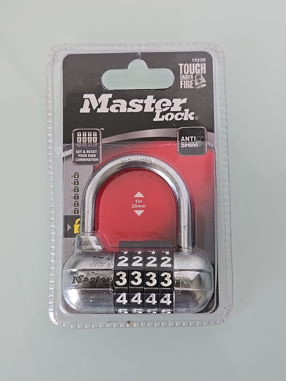 MASTER LOCK 1523D 4-DIGIT COMBINATION PADLOCK  Dial From 2013, New