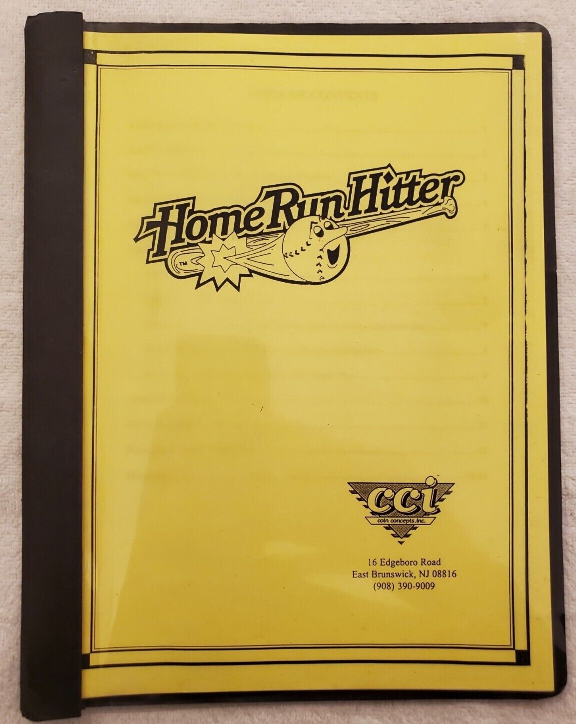 Coin Concepts Inc Home Run Hitter Arcade Redemption Game Manual