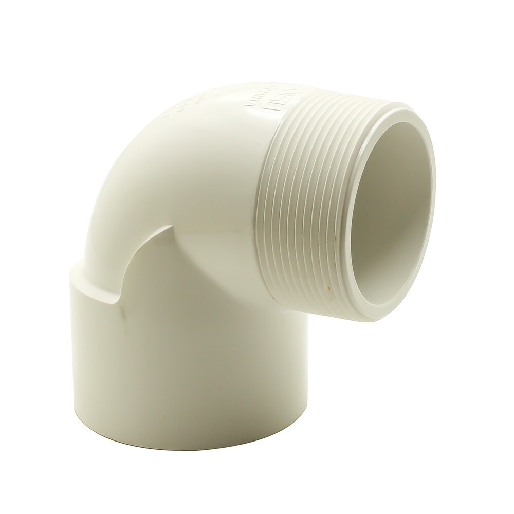 Thrifco 8114174 1-1/2 Inch Male Thread x Female Slip PVC 90 Street Elbow SCH 40