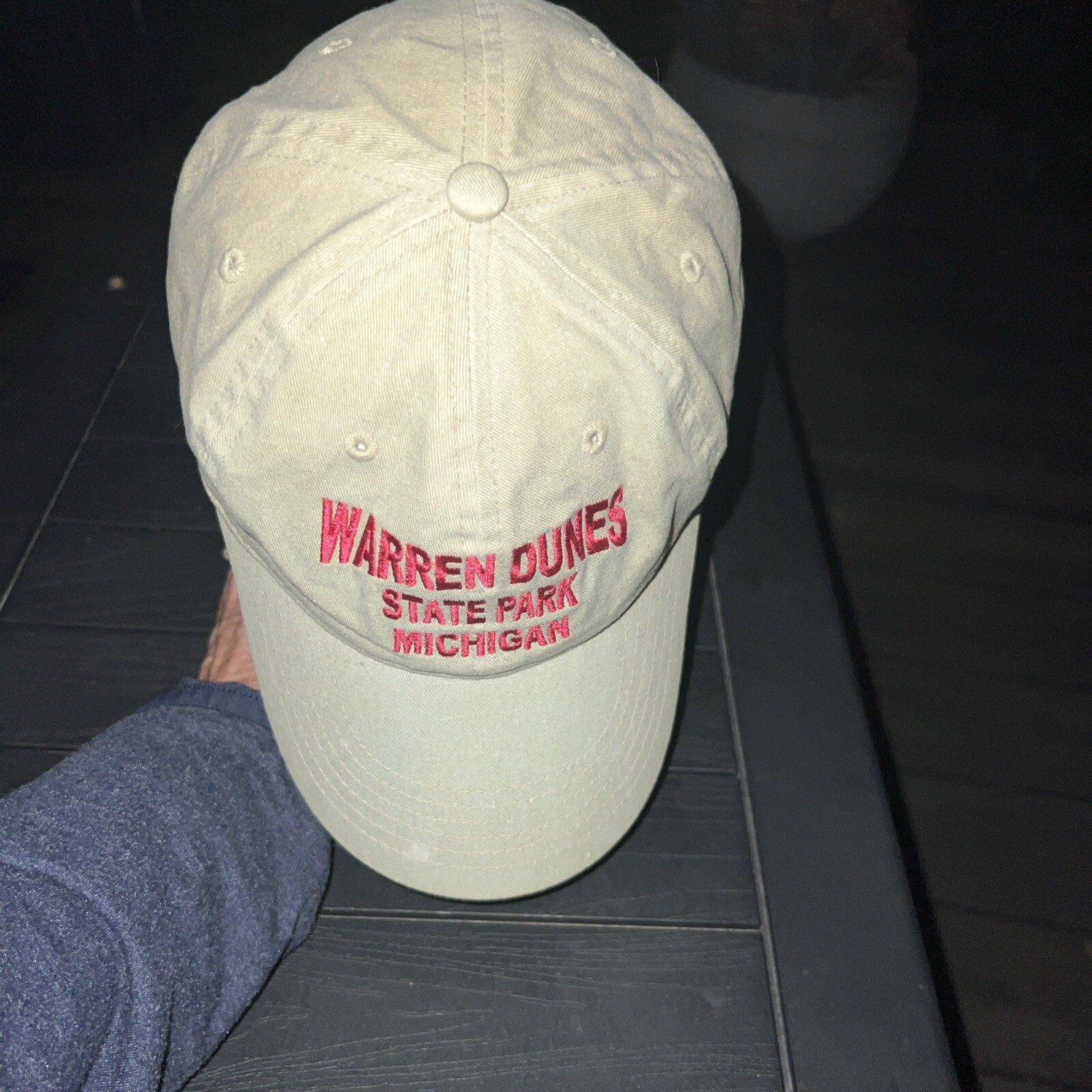 Warren Dunes State Park Red on Lite Green Cotton Hat Cap A LAKE MI State Park