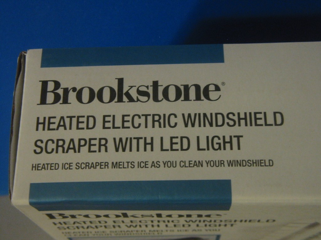Brookstone Heated Electric Windshield Ice Scraper Snow Melter + LED Light New