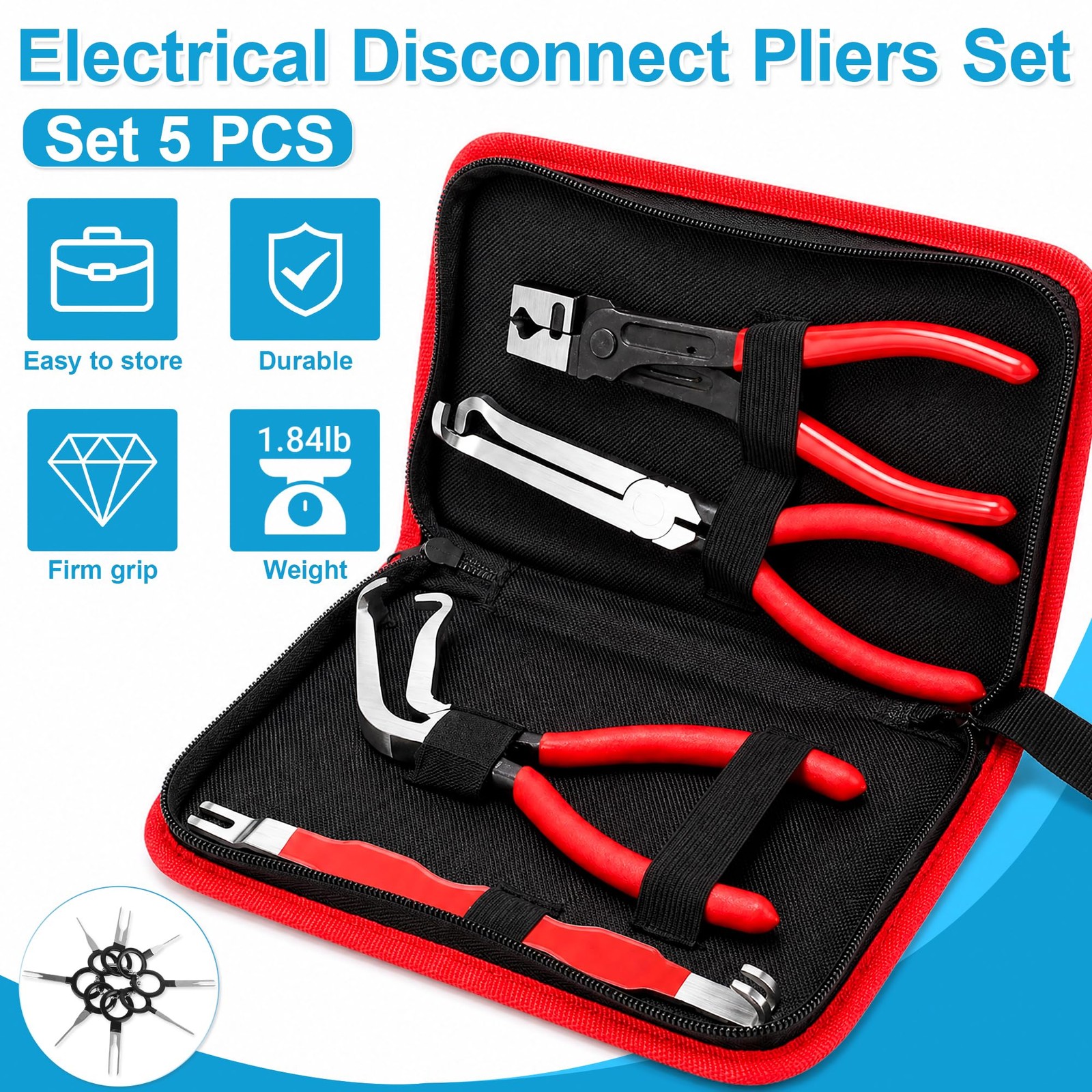5PCS Electrical Disconnect Pliers Kit