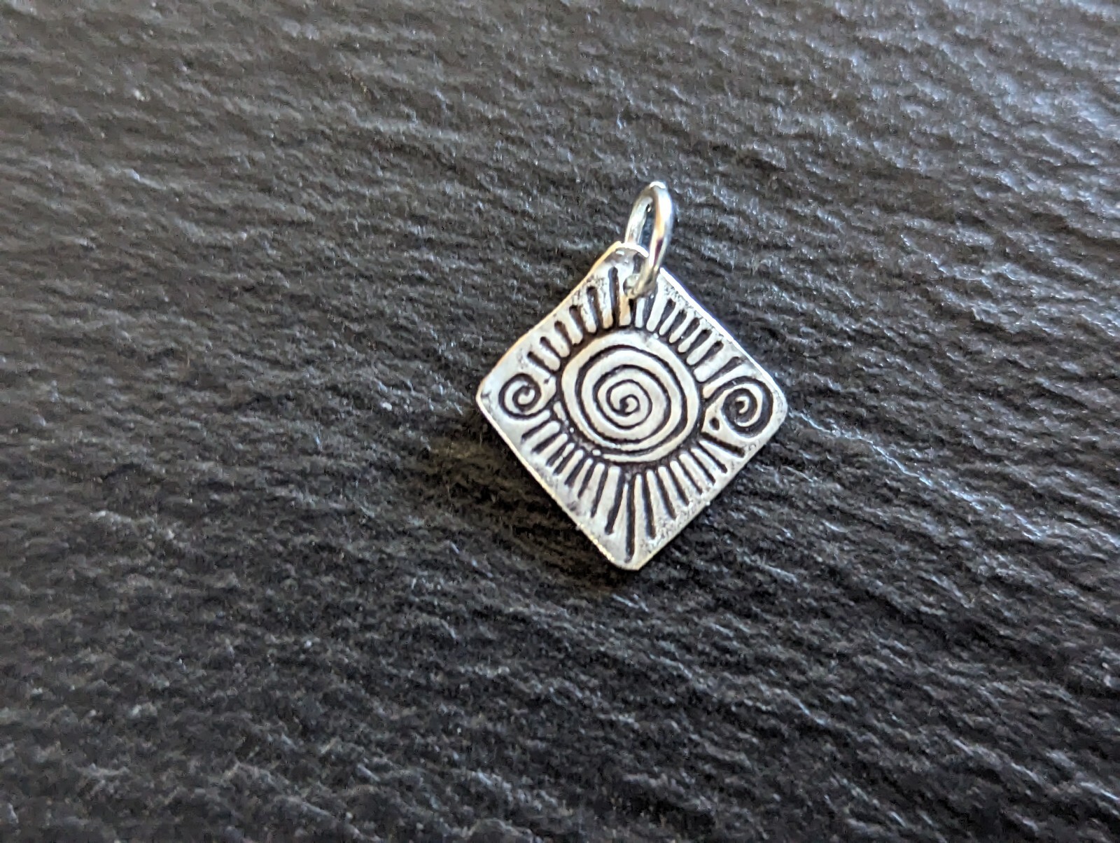 Tiny freeform sterling silver charm - handmade