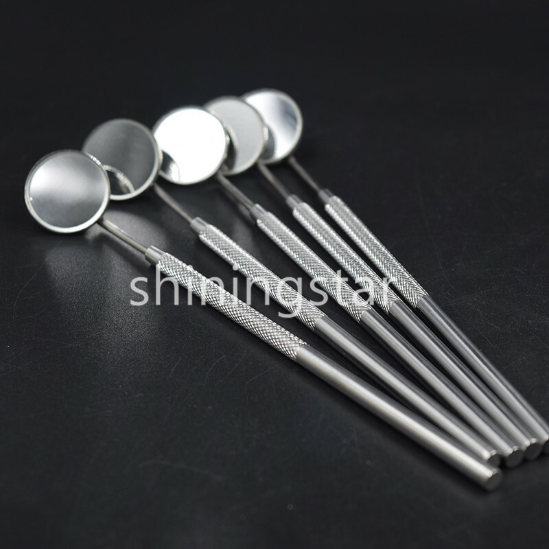 10 Pcs Stainless Steel Dental Mouth Mirror With 4# Reflector Handle Instrument