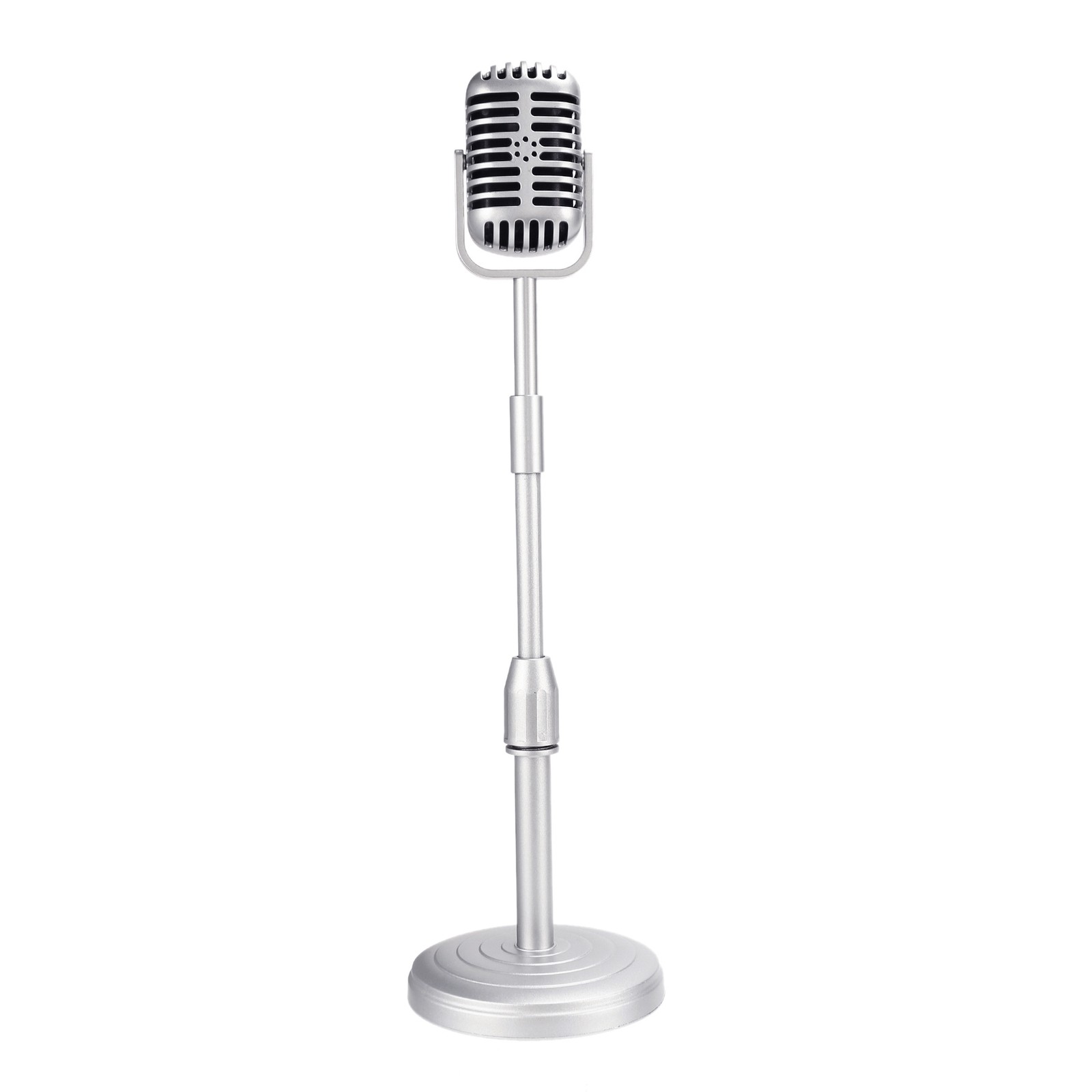 Vintage Desktop Microphone Prop Model with Adjustable Height, Classic Retro4045