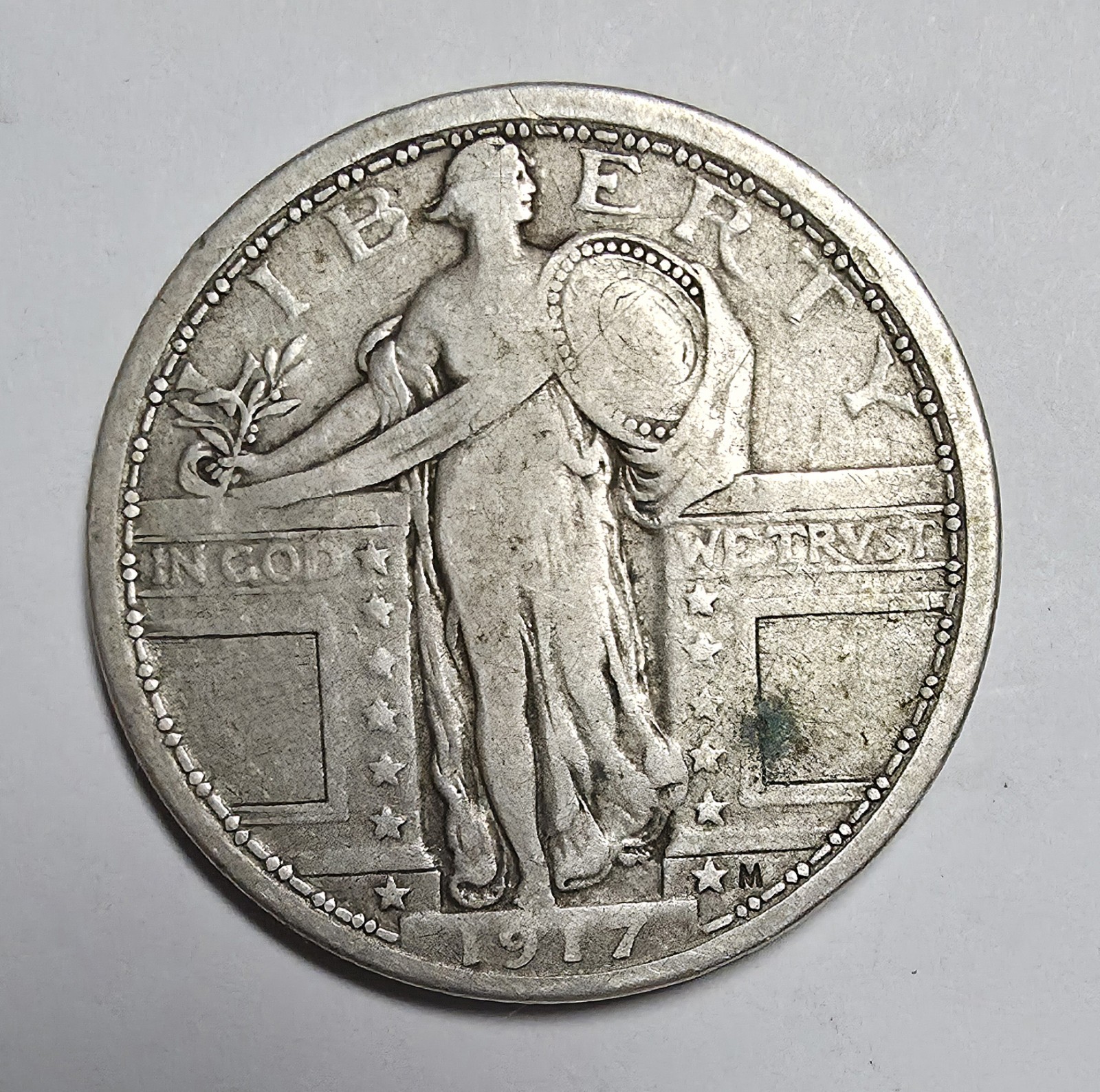 1917 Standing Liberty Quarter Type 1 Very Fine Condition-FREE SHIPPING