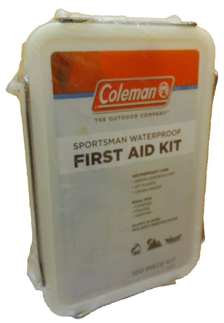 Coleman first aid kit NOS sealed vintage camping outdoors sportsman waterproof